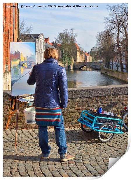 A Painter In Bruges Print by Jason Connolly
