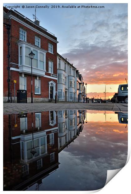 Weymouth Sunset Reflections Print by Jason Connolly