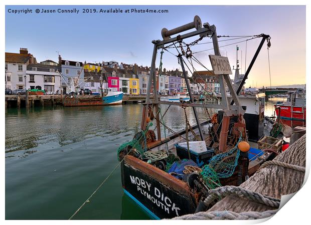 Weymouth Harbour Boats. Print by Jason Connolly
