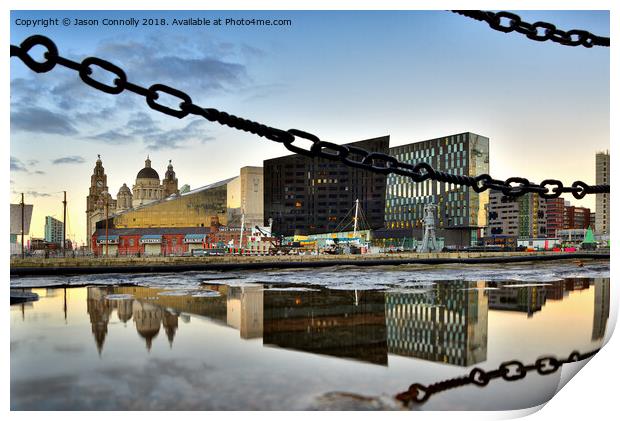 Mann Island Reflections, Liverpool. Print by Jason Connolly