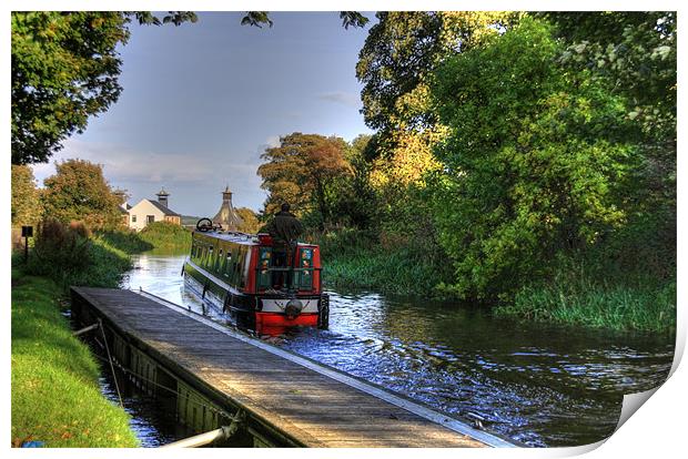 Narrow Boat at Strawberry Bank Print by Tom Gomez