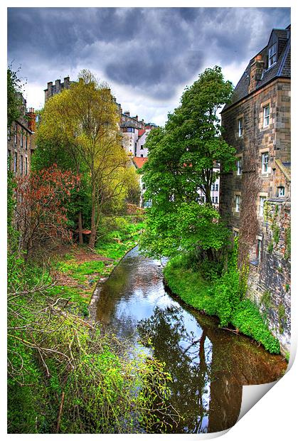 Water of Leith at Dean Village Print by Tom Gomez