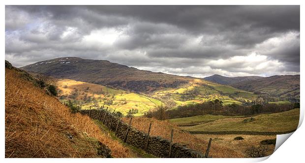 The view from Loughrigg Fell Print by Tom Gomez
