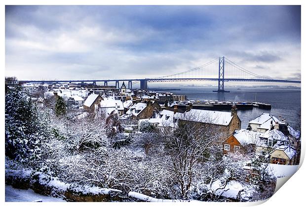 South Queensferry in the Snow Print by Tom Gomez