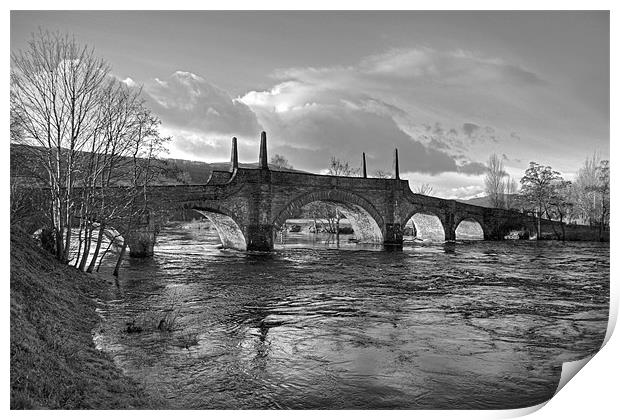 Wade's Bridge at Aberfeldy - B&W Print by Tom Gomez