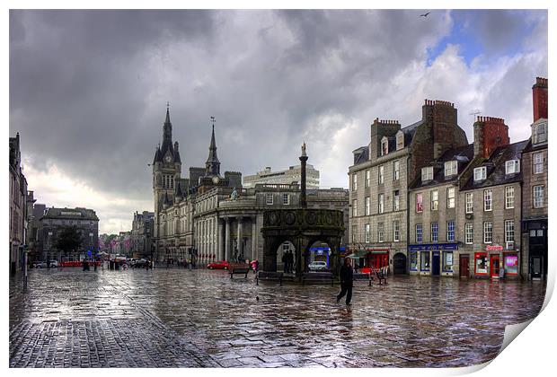 Aberdeen in the rain Print by Tom Gomez