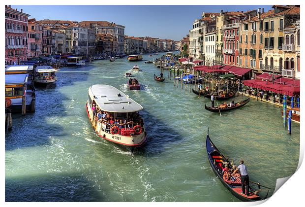 Traffic on the Grand Canal Print by Tom Gomez