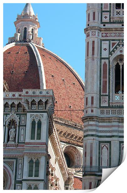 Duomo and Campanile Tower, Florence Print by Tom Gomez