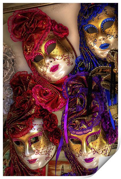 Venetian Masquerade Masks Print by Tom Gomez
