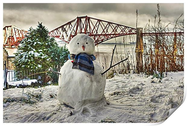 Snowman - cropped Print by Tom Gomez