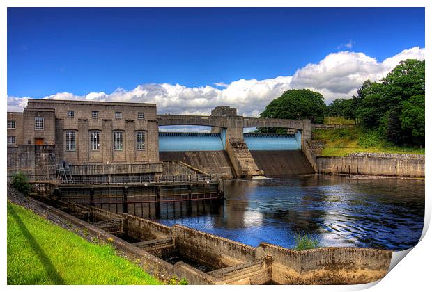 Pitlochry Dam and Fish Ladder Print by Tom Gomez