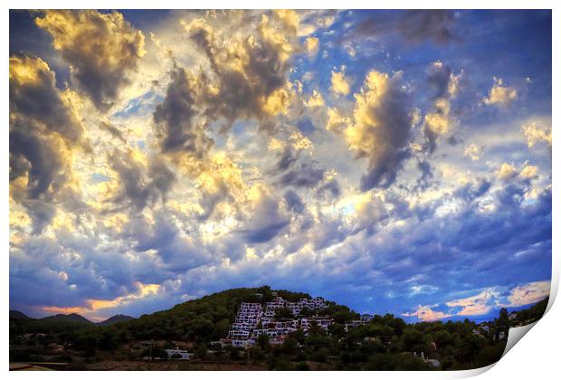 Clouds over Cala Llonga Print by Tom Gomez