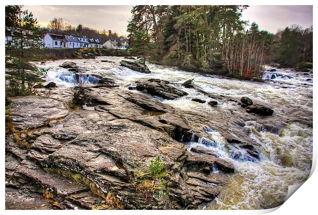 The Falls at Killin Print by Tom Gomez