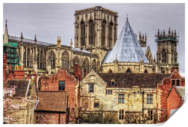 The Minster from the City Walls Print by Tom Gomez