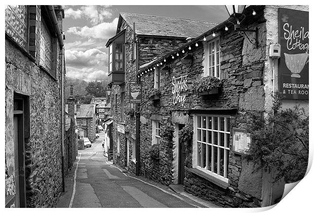 Slate Houses in the Lake District B&W Print by Tom Gomez