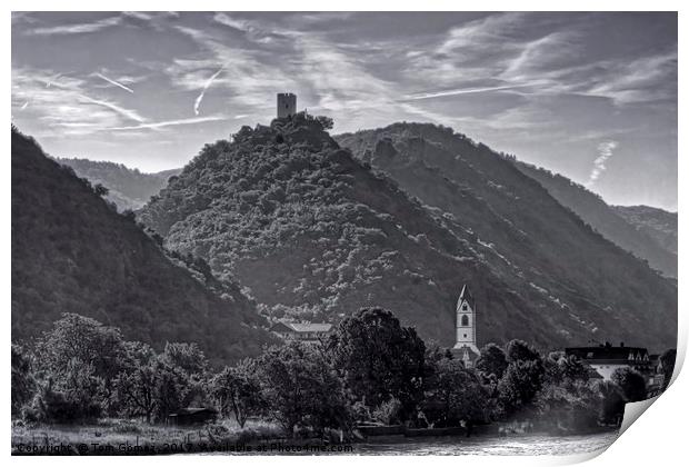 Bornhofen - B&W Print by Tom Gomez