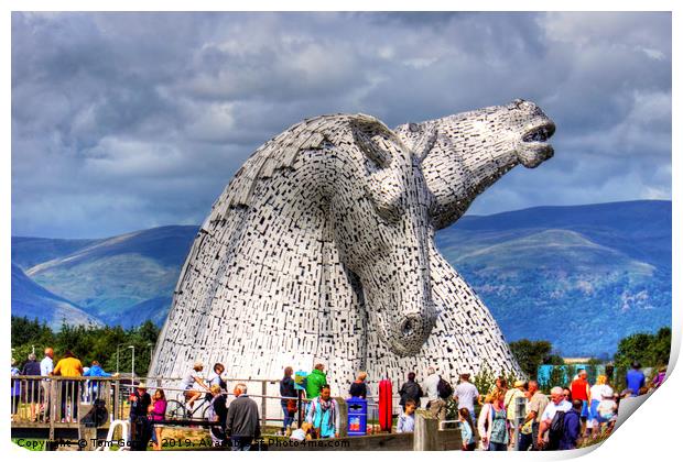 Come see the Kelpies Print by Tom Gomez