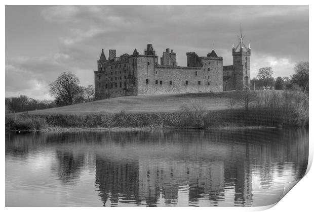 Palace and Church by the Loch - B&W Print by Tom Gomez