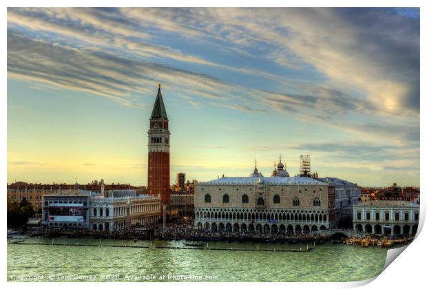 The Piazza in Venice Print by Tom Gomez