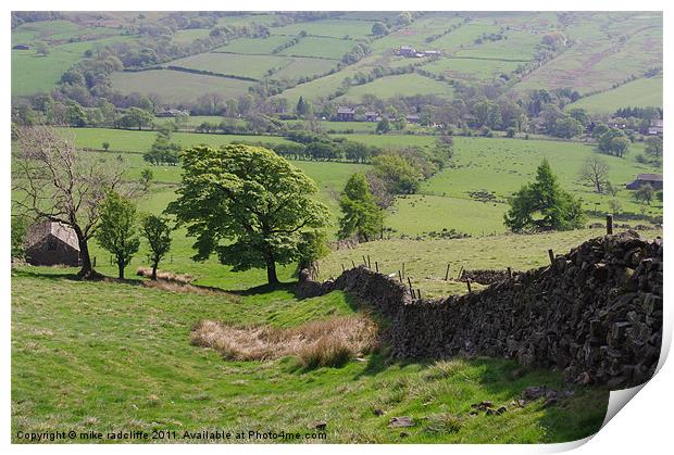 Edale valley Print by mike radcliffe