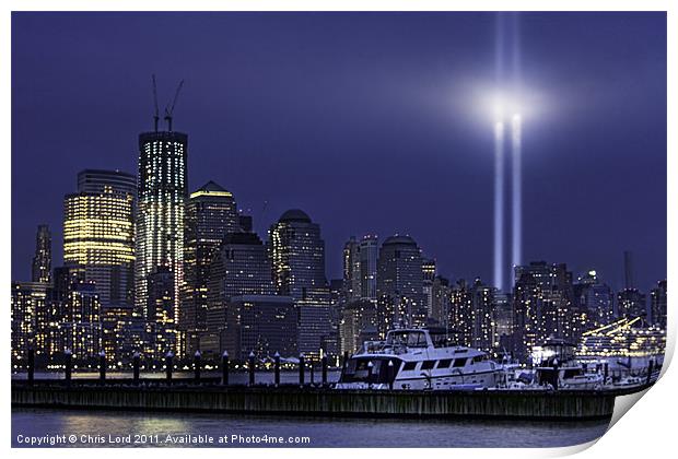 Tribute Lights and Freedom Tower Print by Chris Lord