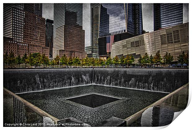 9/11 Memorial, Ground Zero, NYC Print by Chris Lord