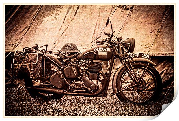 Wartime Motorcycle Print by Chris Lord