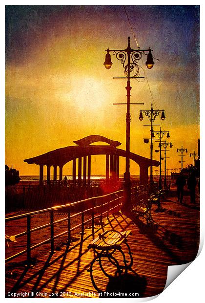 Boardwalk Sunset Print by Chris Lord
