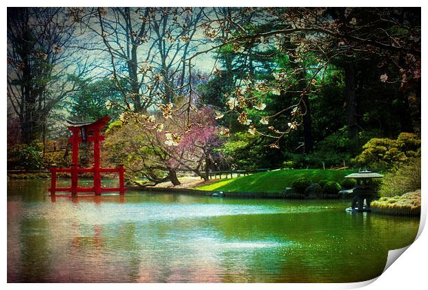 Japanese Garden In Spring Print by Chris Lord