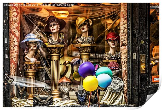 The Lady's Hat Shop Print by Chris Lord