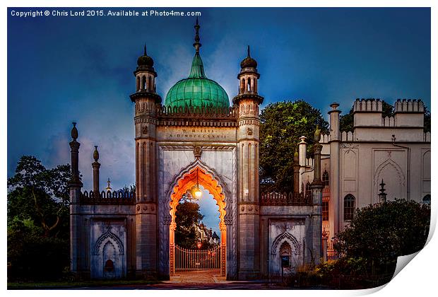  Brighton's Indian Gateway at Dawn Print by Chris Lord