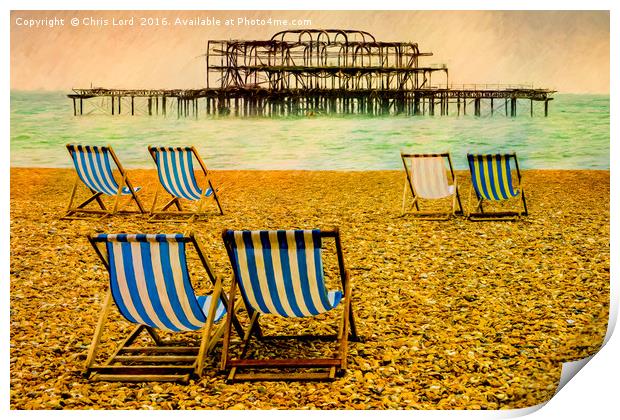 Brighton Beach Paintography Print by Chris Lord