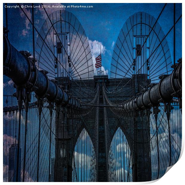 Brooklyn Bridge Webs Print by Chris Lord
