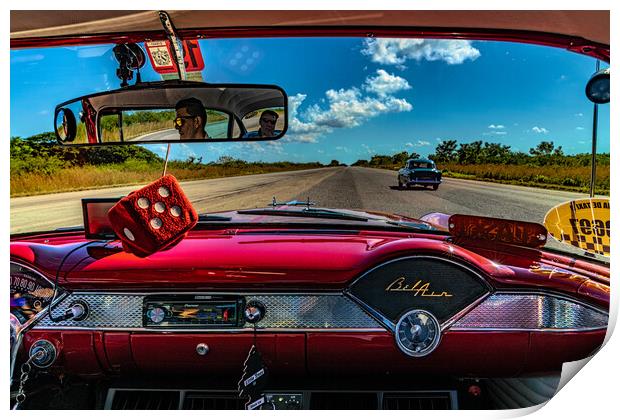 On The Road In Cuba Print by Chris Lord