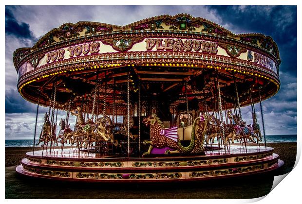 Brighton Seafront Carousel Print by Chris Lord