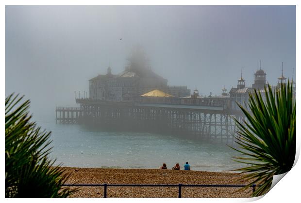 Misty Morning At Eastbourne Pier Print by Chris Lord