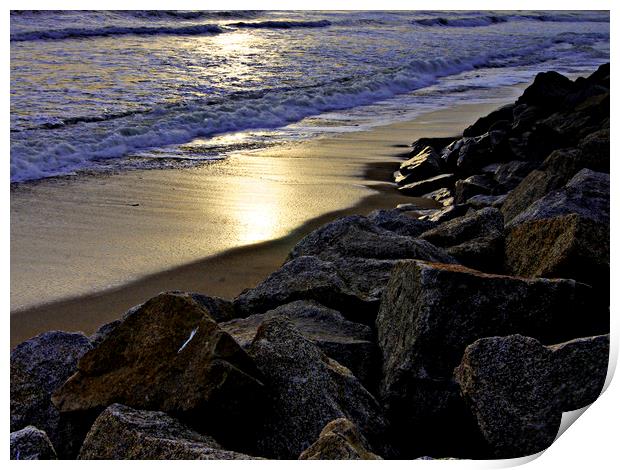 Rocky shoreline Print by Karl Butler