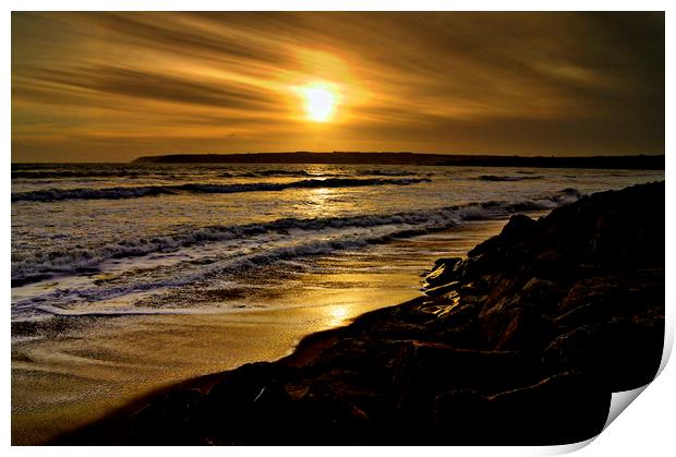 Sunset over Penzance Print by Karl Butler
