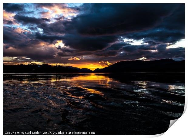 Loch Eil Sunset Print by Karl Butler