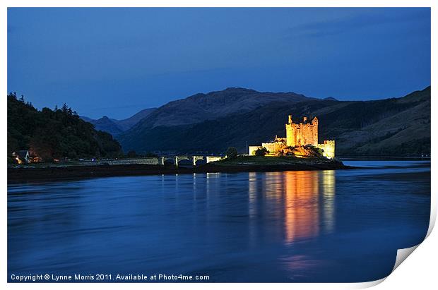 Eilean Donan By Night Print by Lynne Morris (Lswpp)