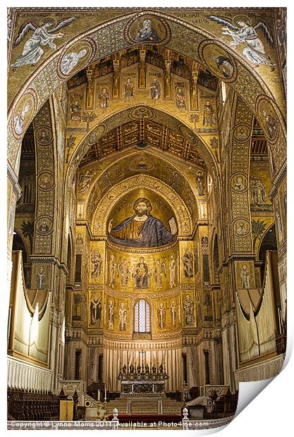 Inside Monreale Cathederal Print by Lynne Morris (Lswpp)