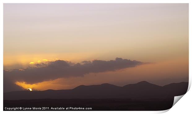 Sunset Over The Pentland Hills Print by Lynne Morris (Lswpp)