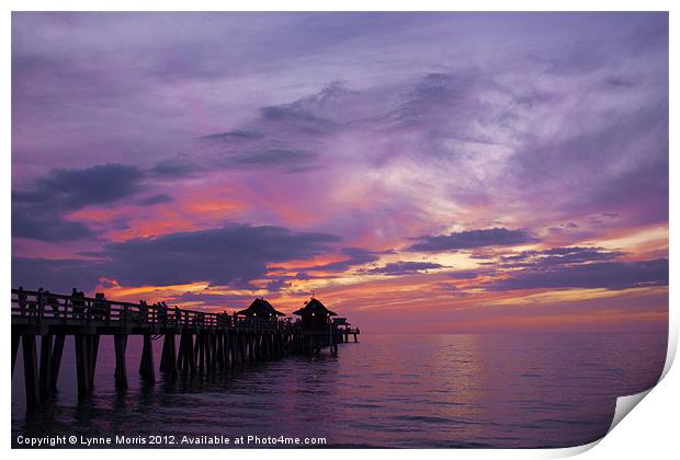 Naples Pier Print by Lynne Morris (Lswpp)