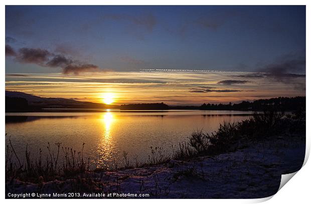 Winter Sunset Print by Lynne Morris (Lswpp)