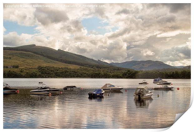  Boats At Loch Earn Print by Lynne Morris (Lswpp)