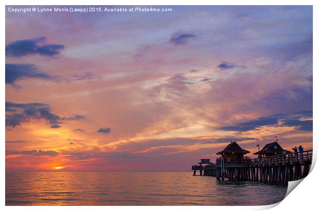  Sunset On Naples Beach Print by Lynne Morris (Lswpp)