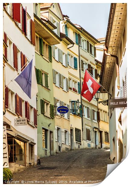 Zurich Old Town Print by Lynne Morris (Lswpp)