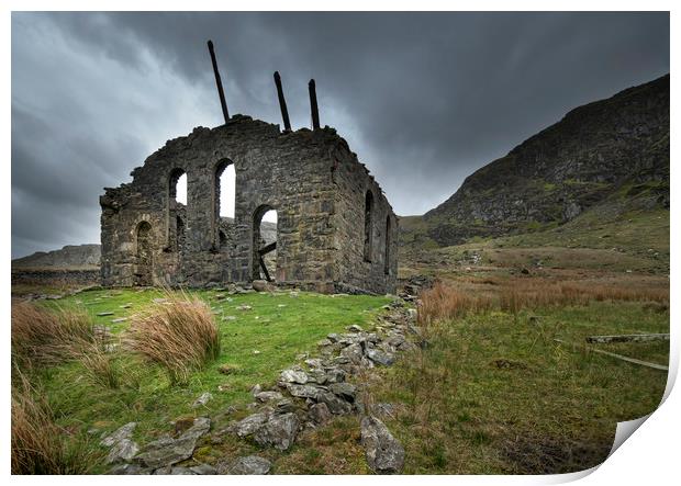 Rhosydd chapel Cwmorthin wales Print by Eddie John