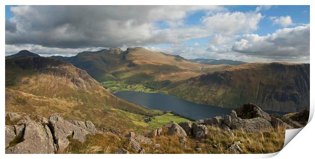 Wastwater and Scafell Pike  Print by Eddie John