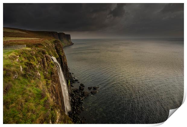Mealt waterfall and kilt rock Isle of Skye  Print by Eddie John